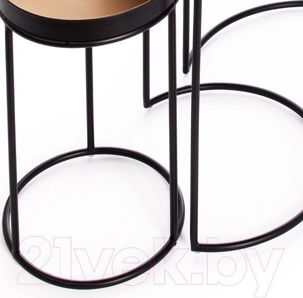 Изображение товара Комплект журнальных столиков Tetchair Secret De Maison Runa (алюминиевый сплав/черный/античная медь)