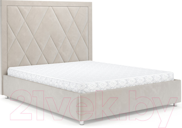 Изображение товара Полуторная кровать Mebel-Ars Треви 140 (бархат бежевый Star Velvet 6 Light Beige)