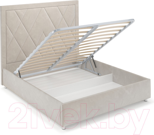 Изображение товара Полуторная кровать Mebel-Ars Треви 140 (бархат бежевый Star Velvet 6 Light Beige)