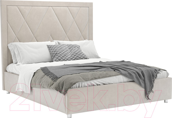 Изображение товара Полуторная кровать Mebel-Ars Треви 140 (бархат бежевый Star Velvet 6 Light Beige)