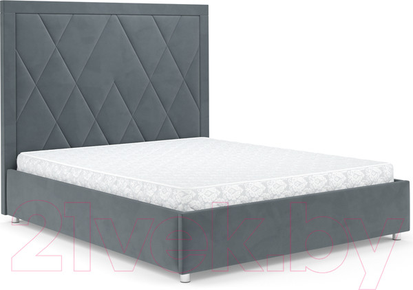 Изображение товара Полуторная кровать Mebel-Ars Треви 140 (велюр серо-синий HB-178 26)