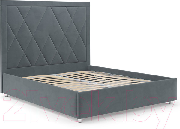 Изображение товара Полуторная кровать Mebel-Ars Треви 140 (велюр серо-синий HB-178 26)