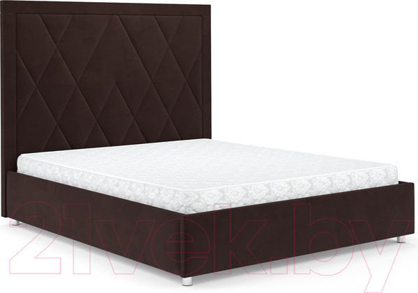 Изображение товара Полуторная кровать Mebel-Ars Треви 140 (велюр шоколад HB-178 16)