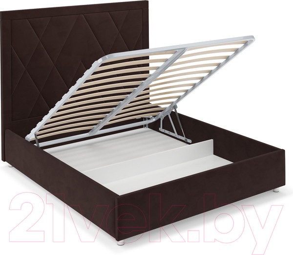 Изображение товара Полуторная кровать Mebel-Ars Треви 140 (велюр шоколад HB-178 16)