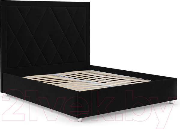 Изображение товара Полуторная кровать Mebel-Ars Треви 140 (велюр черный НВ-178 17)