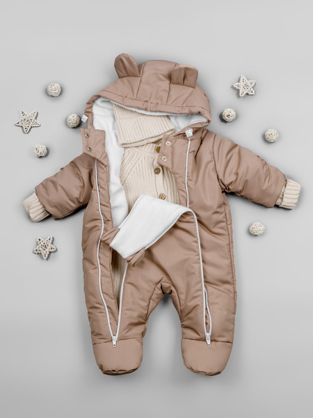 Изображение товара Комбинезон прогулочный детский Amarobaby Spring / AB-OD23-6201-BEG-62 (бежевый, р.62)