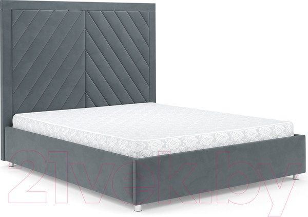 Изображение товара Двуспальная кровать Mebel-Ars Мишель 160 (велюр серо-синий HB-178 26)