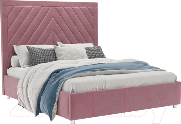 Изображение товара Двуспальная кровать Mebel-Ars Мишель 160 (велюр пудра НВ-178 18)