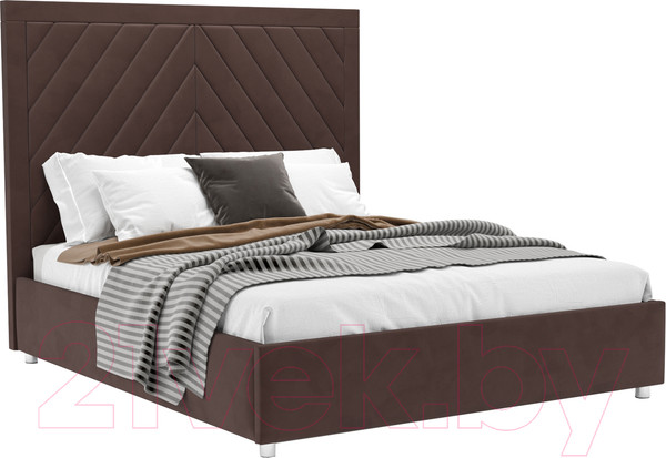 Изображение товара Двуспальная кровать Mebel-Ars Мишель 160 (велюр молочный шоколад НВ-178 13)
