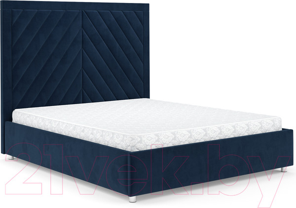 Изображение товара Двуспальная кровать Mebel-Ars Мишель 160 (темно-синий/Luna 034)