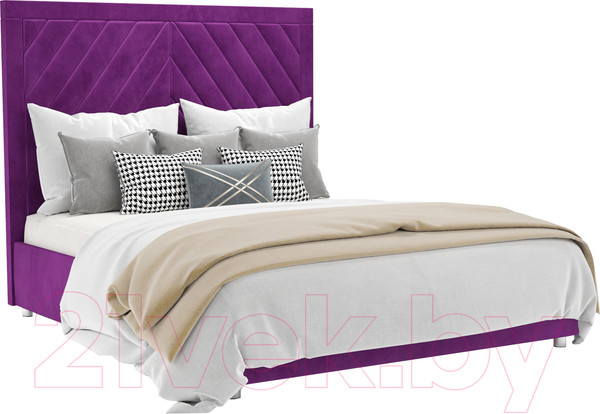 Изображение товара Двуспальная кровать Mebel-Ars Мишель 160 (фиолетовый)