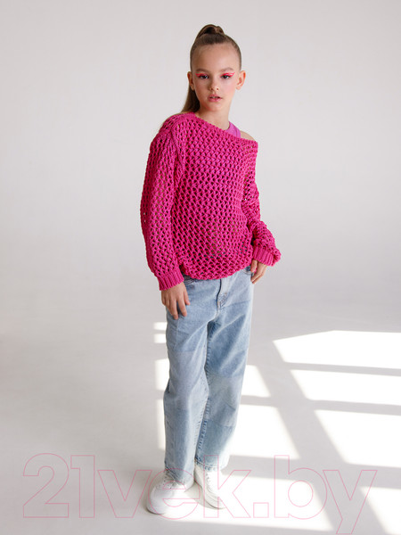 Изображение товара Джемпер детский Amarobaby Knit Trend / AB-OD21-KNITT2602/06-134 (розовый, р.134)