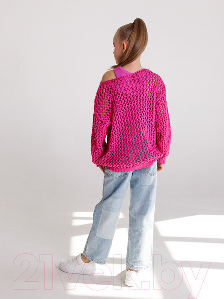 Изображение товара Джемпер детский Amarobaby Knit Trend / AB-OD21-KNITT2602/06-134 (розовый, р.134)