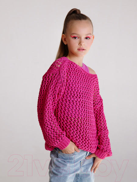 Изображение товара Джемпер детский Amarobaby Knit Trend / AB-OD21-KNITT2602/06-134 (розовый, р.134)