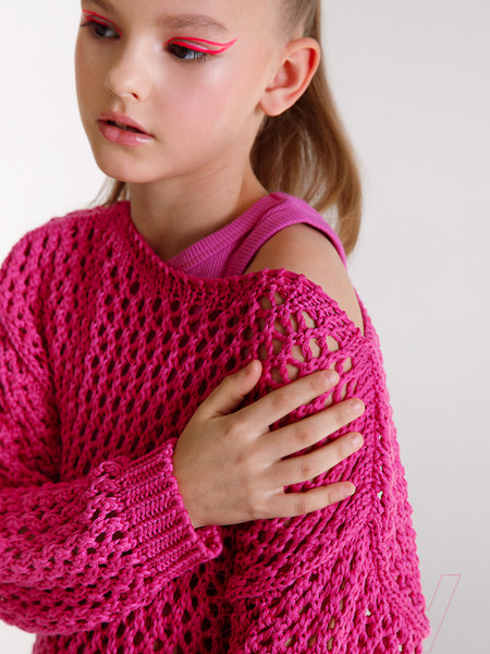 Изображение товара Джемпер детский Amarobaby Knit Trend / AB-OD21-KNITT2602/06-134 (розовый, р.134)