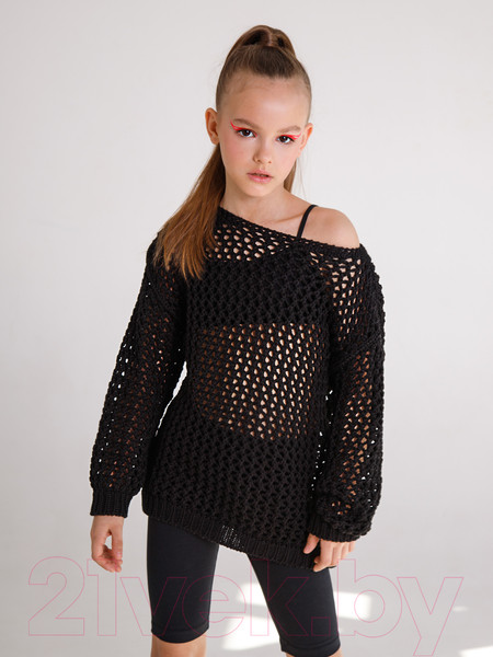 Изображение товара Джемпер детский Amarobaby Knit Trend / AB-OD21-KNITT2602/09-140 (черный, р.140)