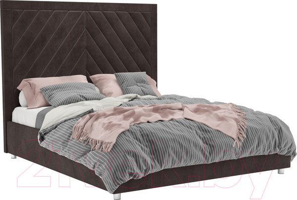 Изображение товара Двуспальная кровать Mebel-Ars Мишель 160 (кордрой коричневый)