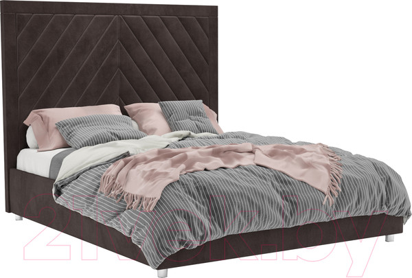 Изображение товара Полуторная кровать Mebel-Ars Мишель 140 (кордрой коричневый)