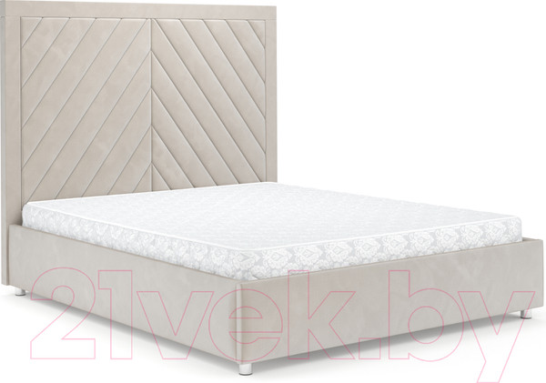 Изображение товара Полуторная кровать Mebel-Ars Мишель 140 (бархат бежевый Star Velvet 6 Light Beige)