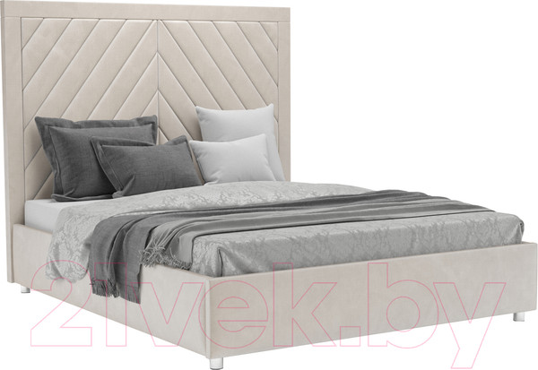 Изображение товара Полуторная кровать Mebel-Ars Мишель 140 (бархат бежевый Star Velvet 6 Light Beige)