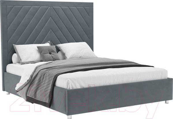 Изображение товара Полуторная кровать Mebel-Ars Мишель 140 (велюр серо-синий HB-178 26)