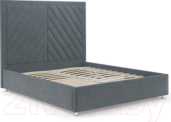 Изображение товара Полуторная кровать Mebel-Ars Мишель 140 (велюр серо-синий HB-178 26)
