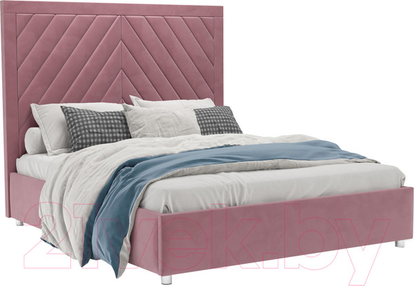 Изображение товара Полуторная кровать Mebel-Ars Мишель 140 (велюр пудра НВ-178 18)