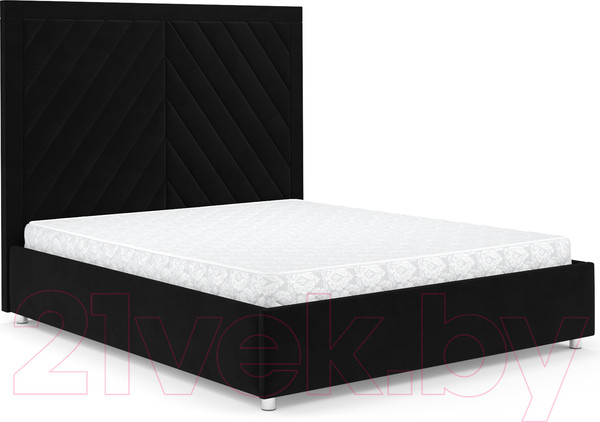 Изображение товара Полуторная кровать Mebel-Ars Мишель 140 (велюр черный НВ-178 17)