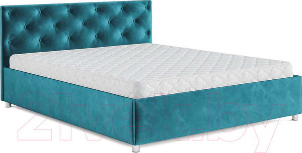 Изображение товара Полуторная кровать Mebel-Ars Классик 140 (бархат сине-зеленый Star Velvet 43 Black Green)