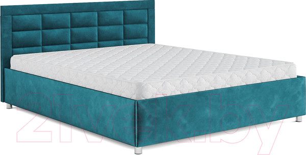 Изображение товара Двуспальная кровать Mebel-Ars Версаль 160 (бархат сине-зеленый Star Velvet 43 Black Green)