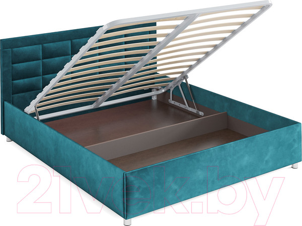 Изображение товара Двуспальная кровать Mebel-Ars Версаль 160 (бархат сине-зеленый Star Velvet 43 Black Green)