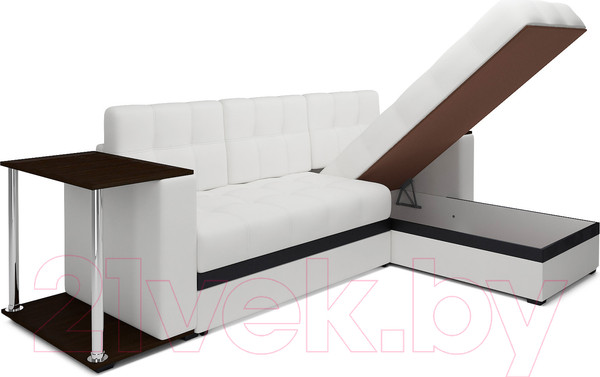 Изображение товара Диван угловой Mebel-Ars Атланта (экокожа белый)