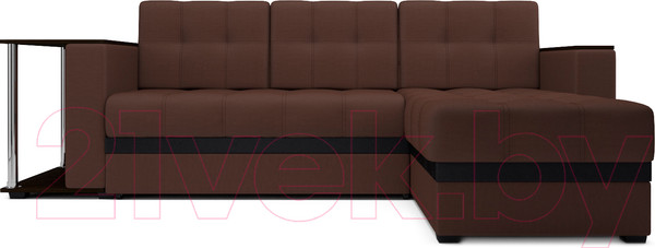 Изображение товара Диван угловой Mebel-Ars Атланта (рогожка шоколад)