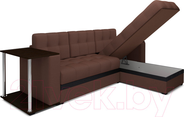Изображение товара Диван угловой Mebel-Ars Атланта (рогожка шоколад)