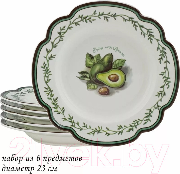 Изображение товара Набор тарелок Lenardi Авокадо 109-066 (6шт)