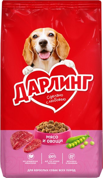 Изображение товара Сухой корм для собак Дарлинг С мясом и овощами (2кг)