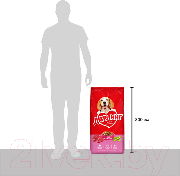 Изображение товара Сухой корм для собак Дарлинг С мясом и овощами (15кг)
