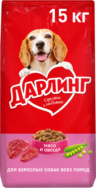 Изображение товара Сухой корм для собак Дарлинг С мясом и овощами (15кг)