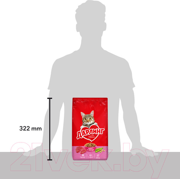 Изображение товара Сухой корм для кошек Дарлинг С мясом и овощами (1.75кг)