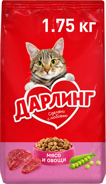 Изображение товара Сухой корм для кошек Дарлинг С мясом и овощами (1.75кг)