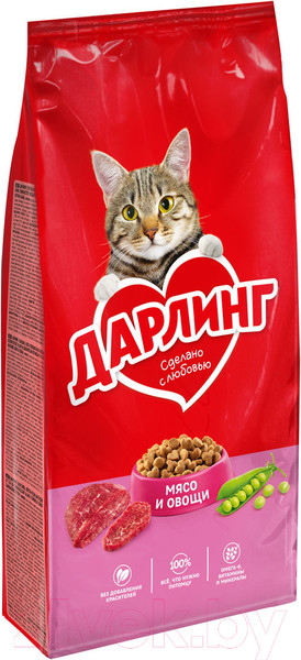 Изображение товара Сухой корм для кошек Дарлинг С мясом и овощами (15кг)