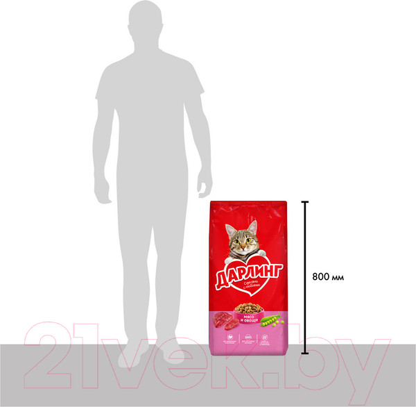 Изображение товара Сухой корм для кошек Дарлинг С мясом и овощами (15кг)