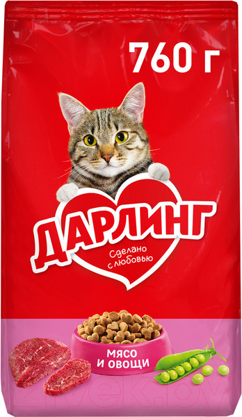 Изображение товара Сухой корм для кошек Дарлинг С мясом и овощами (760г)