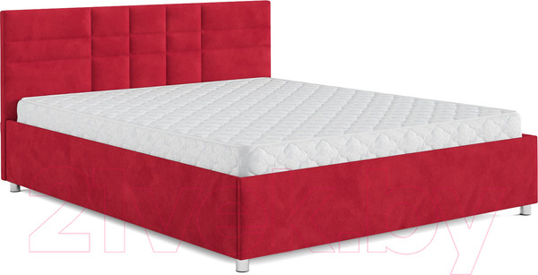 Изображение товара Двуспальная кровать Mebel-Ars Нью-Йорк 160 (кордрой красный)