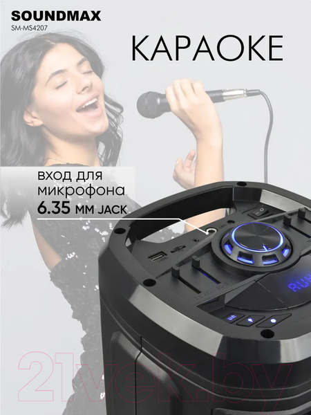 Изображение товара Портативная акустика SoundMax SM-MS4207 (черный)