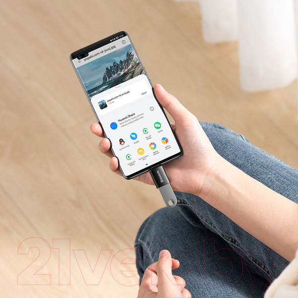 Изображение товара Адаптер Baseus Ingenuity Series Mini OTG Adaptor Type-C to USB-A 3.1/ZJJQ000001 (черный)