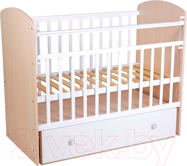Изображение товара Детская кроватка Фея 750 / 0002551.161 (дуб пастельный/белый)