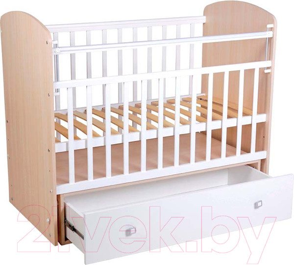 Изображение товара Детская кроватка Фея 750 / 0002551.161 (дуб пастельный/белый)