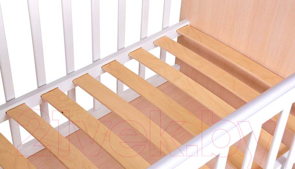 Изображение товара Детская кроватка Фея 750 / 0002551.161 (дуб пастельный/белый)