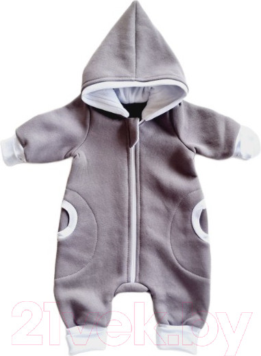 Изображение товара Комбинезон для малышей Sofi Гном с капюшоном / 3010-4 (р.56-62, серый)